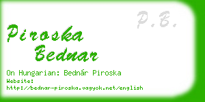 piroska bednar business card