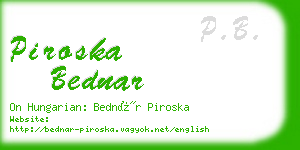 piroska bednar business card